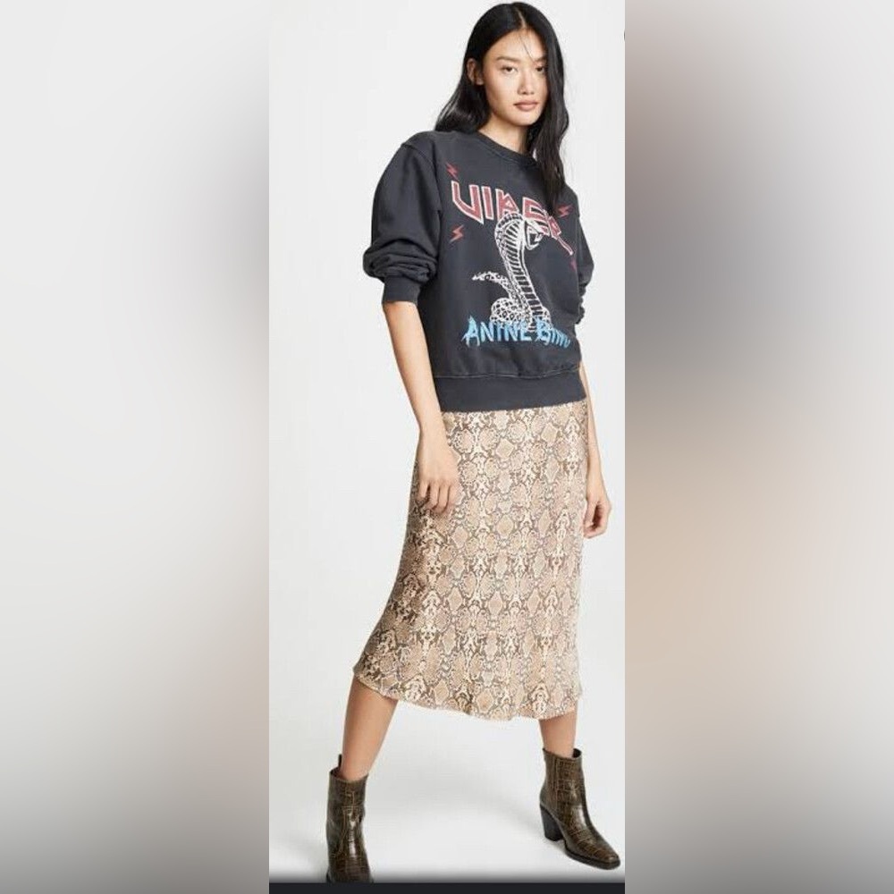 Anine Bing Bar Silk Skirt - Snakeskin - Picture 3 of 5